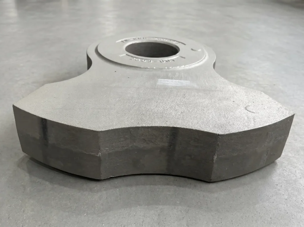 Heavy-duty alloy steel shredder hammer used in metal shredding systems