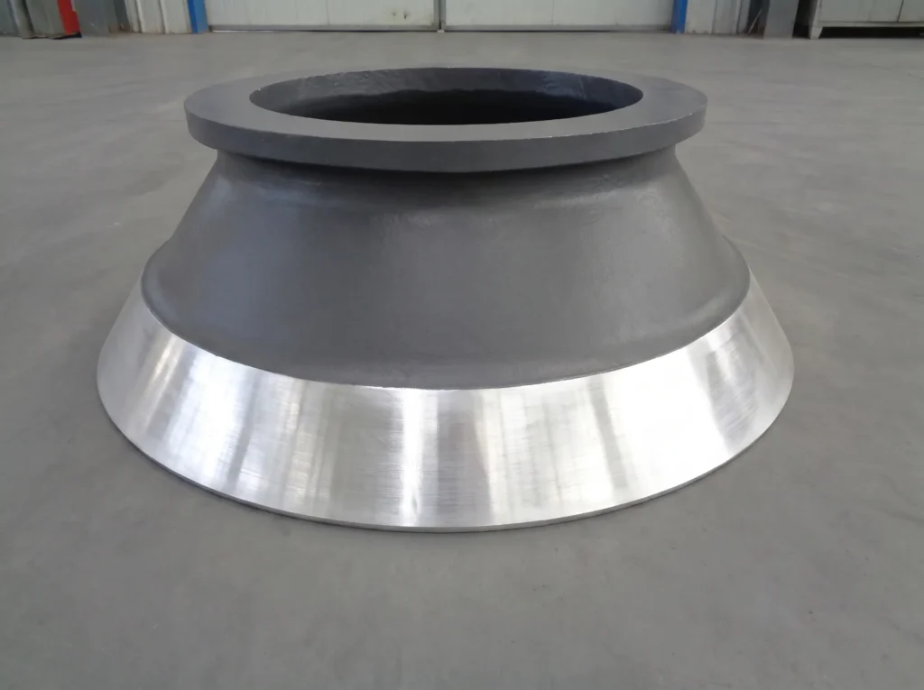 minevant-cone-crusher-bowl-liner-machined Machined cone crusher bowl liner produced by MineVant for mining and aggregate applications.